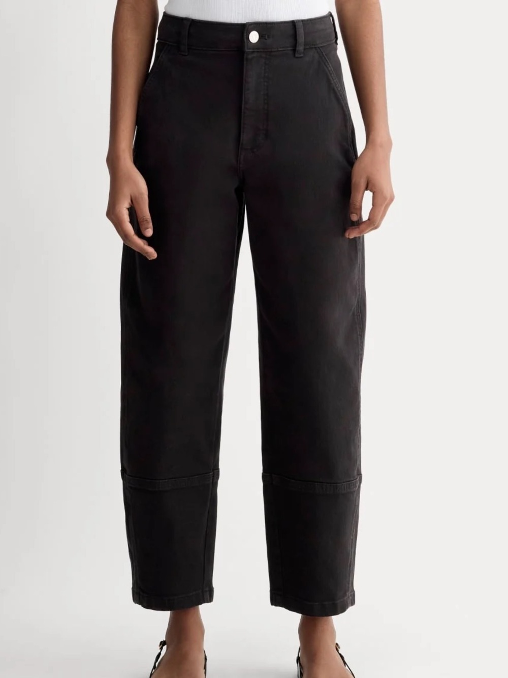 Everlane Sz 4 Tall The Utility Barrel Black Relaxed Pants